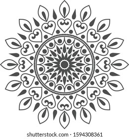 black and white floral mandala