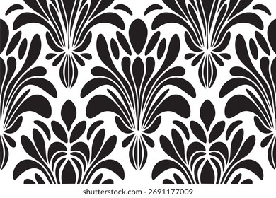 Diseño de patrón de mandala floral en blanco y negro