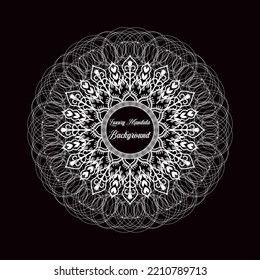 Black and white floral mandala.Cute vintage mandala design.