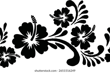 Black and white floral motif is excellent for various functions, batik, textiles etc.