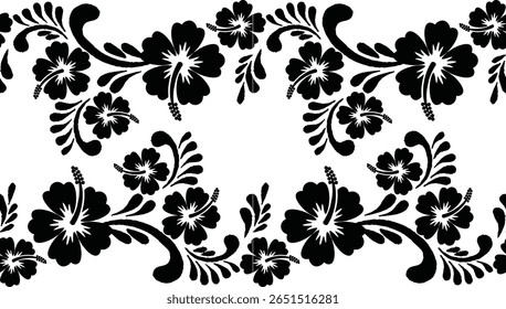 Black and white floral motif is excellent for various functions, batik, textiles etc.
