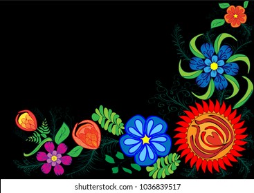 Black and white floral ornament on the corners of the postcard, coloring pages