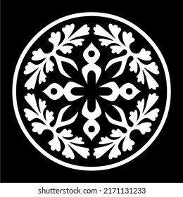 black and white floral ornament vector