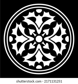 black and white floral ornament vector