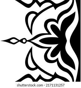 black and white floral ornament vector