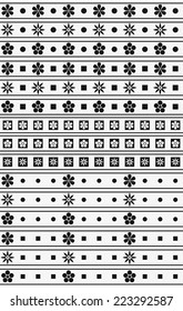 Black and white floral ornaments