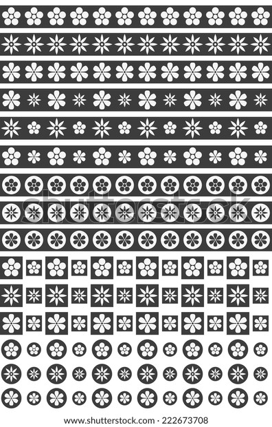 Black and white floral\
ornaments