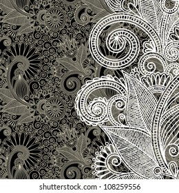 black and white floral pattern