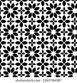 Patrón De Flor Geométrica En Blanco Y Negro