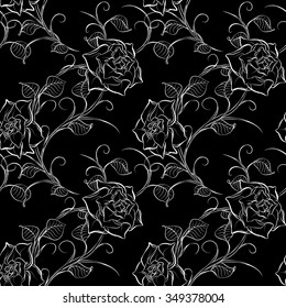 black and white floral pattern