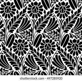 black and white floral pattern