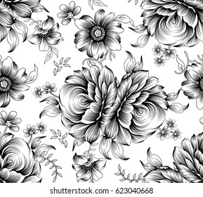 black and white floral pattern