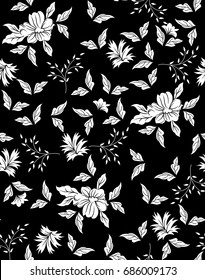 Black White Floral Pattern Stock Vector (Royalty Free) 686009173 ...