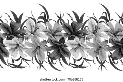 black and white floral pattern