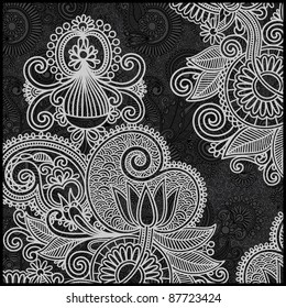 black and white floral pattern