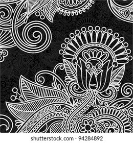 black and white floral pattern