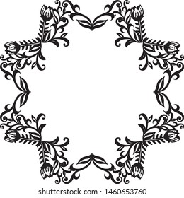 Black and white floral pattern design, for decoration greeting card. Vector