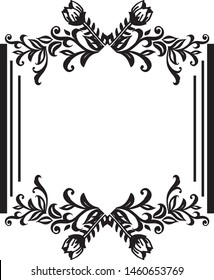 Black and white floral pattern design, for decoration greeting card. Vector