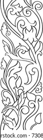 Schwarz-Weiß-Blumenmuster. Filigree Ornament. Stilvolle Vorlage für Tapeten, Textilien, Schal, Teppich.