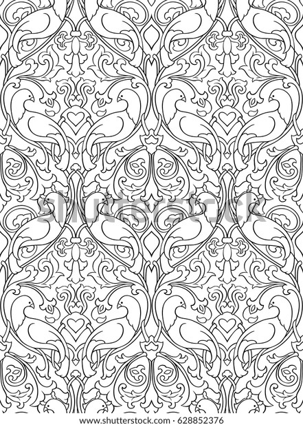 Black White Floral Pattern Seamless Filigree Stock Vector Royalty Free 628852376