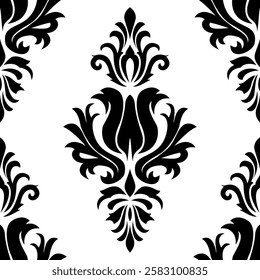 A black and white floral patterned wallpaper