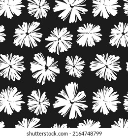 Schwarz-weißes Blumenmuster.Perfektes Design für Poster, Karten, Textilien, Webseiten.