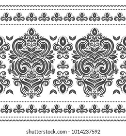 Black and white floral seamless pattern. Vintage, paisley elements. Ornament. Traditional, Ethnic, Turkish, Indian motifs. Great for fabric and textile, wallpaper, packaging or any desired idea