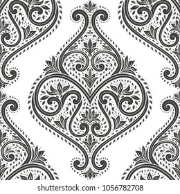 Color negro y blanco sin fisuras. Elementos antiguos, paisley. Motivos tradicionales, étnicos, turcos e indios. Excelente para tejidos y tejidos, papel pintado, embalaje o cualquier idea deseada. 