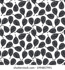 patrón sin soldadura floral en blanco y negro, textura de planta repetible interminable, fondo de ilustración vectorial
