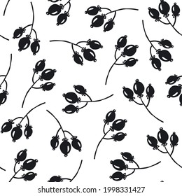 patrón sin soldadura floral en blanco y negro, textura de planta repetible interminable, fondo de ilustración vectorial