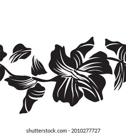 Color negro y blanco Floral fondo de patrón sin costura para textiles de moda, gráficos, antecedentes y artesanías