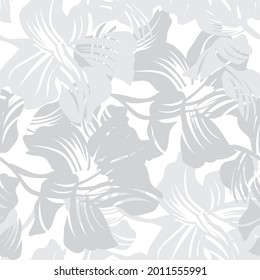 Black and White Floral seamless pattern background for fashion textiles, graphics, backgrounds and crafts