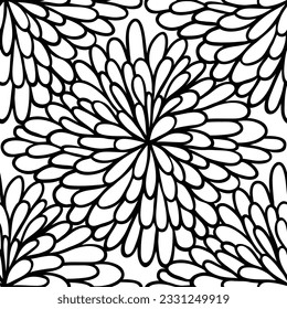 Patrón sin soldadura floral en blanco y negro