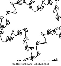 Black and white floral seamless pattern