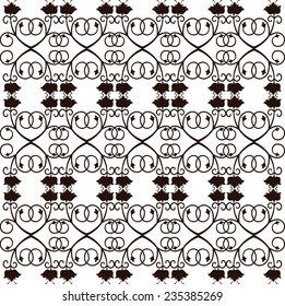 black and white floral seamless pattern - vector illustration 