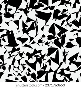 Black and white floral seamless pattern. Elegant botanical spring flowers. Hand drawn fabric, gift wrap, wall design. Nature ornament for textile.
