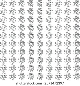 black and white floral seamless pattern with retro charm