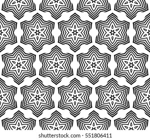 black and white. floral seamless pattern. geometry design. vector illustration. for wallpaper, invitations