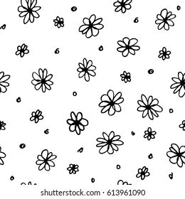 Black White Floral Seamless Pattern Vector Stock Vector (Royalty Free ...