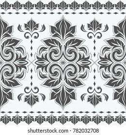Black and white floral seamless pattern. Vintage, paisley elements. Traditional, Ethnic, Turkish, Indian motifs. Great for fabric and textile, wallpaper, packaging or any desired idea. 