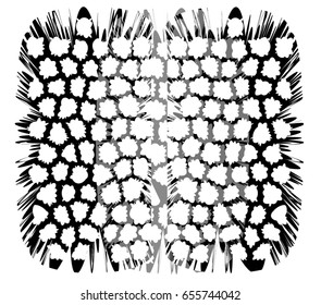 Black and white floral texture in vector illustration.