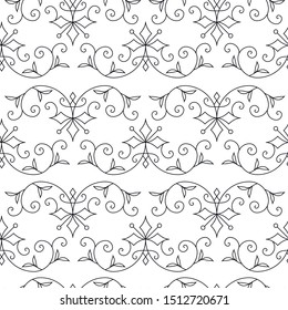 Black and white flourish vintage pattern for wedding and greeting cars design.