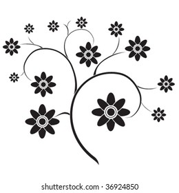 black and white flower