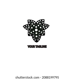 black and white flower abstract logo