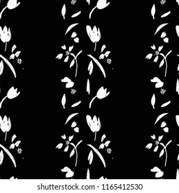 black and white flower art vector 
