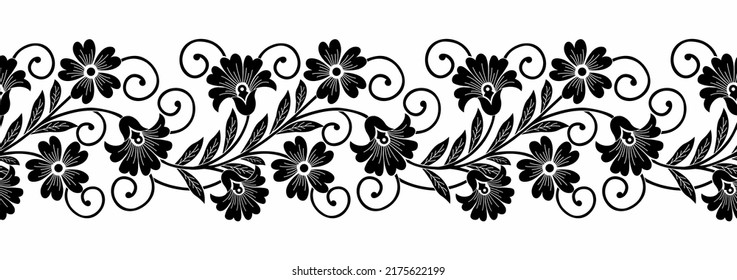 Black and white flower border