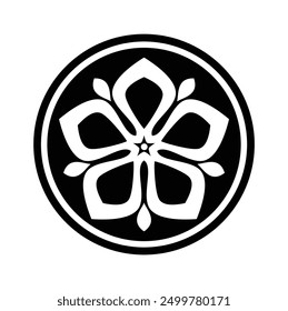 schwarz-weiße Blume im Kreis