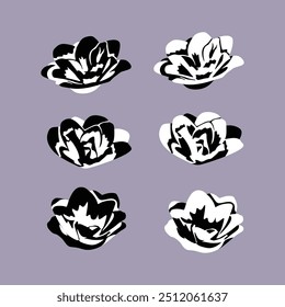 Black and White Flower Decorative Illustration