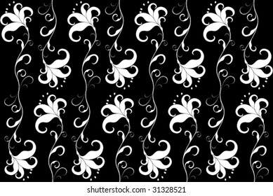 Black and white flower design