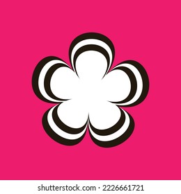 Black and White Flower Design Template   with Background